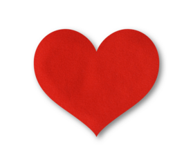 sticker red heart glued isolated