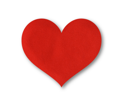 sticker red heart glued isolated