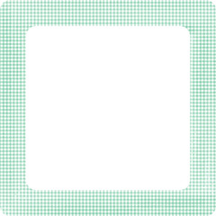 グリーンのラフなギンガムチェックの正方形フレーム