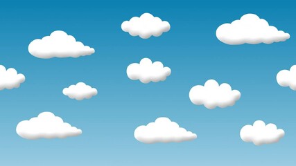Motion loop background with lots of fluffy clouds moving to the left - Powered by Adobe