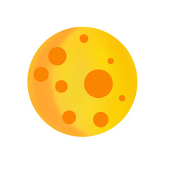 Cartoon illustration of a flat design of a space moon isolated on a white background.