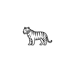 Minimalist Tiger Outline: Striking Black and White Graphic