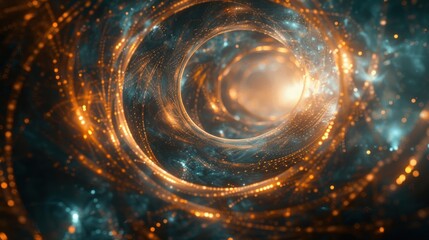 Abstract swirling tunnel of light