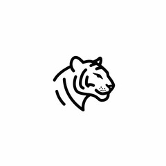 Minimalist Tiger Head Line Art Illustration