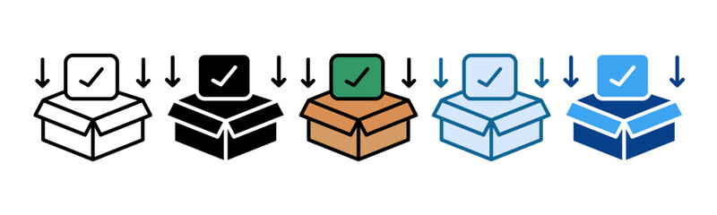 Packaging Icon Set Multiple Style Collection
