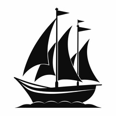 sailing ship isolated on white