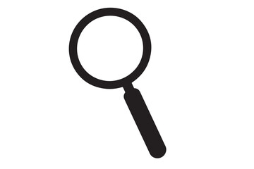 Simple black magnifying glass icon silhouette
