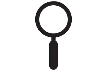 Simple black magnifying glass icon silhouette
