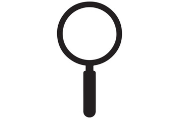 Simple black magnifying glass icon silhouette
