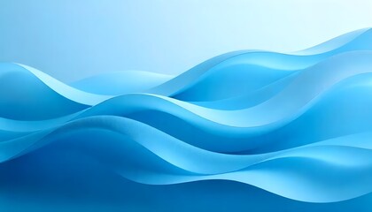 Fototapeta premium Abstract flowing waves in layered blue gradient, soft fluid motion, minimalistic style, smooth curves and elegant lines, modern digital art, top-down perspective, high resolution, perfect seamless bac