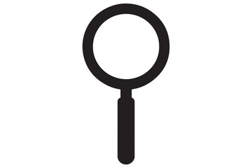 Simple black magnifying glass icon silhouette
