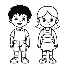 Fototapeta premium Cartoon children vector image