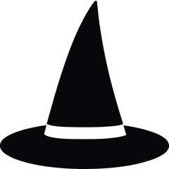 Witch Hat Silhouette Clipart – Halloween Costume Icon Vector Design
