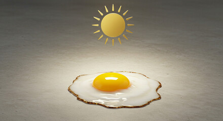 Creative Fried Egg Art Concept for National Sidewalk Egg Frying Day