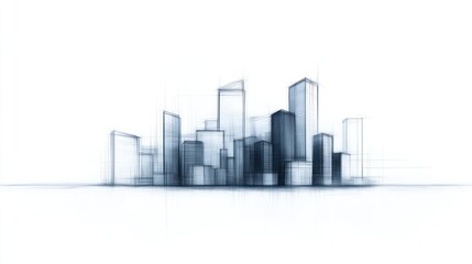Obraz premium Modern cityscape sketch architectural design illustration
