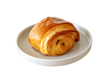 Bakery on beige plate on transparent background