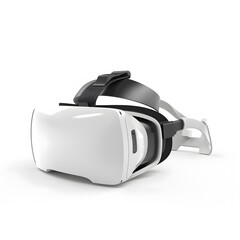 White VR Headset with Tech Gadget. (10)
