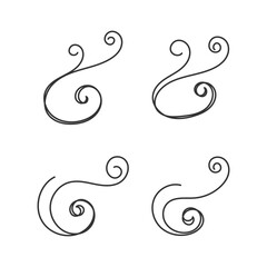 Floral aesthetic swirl line art isolated flat style decoration.
