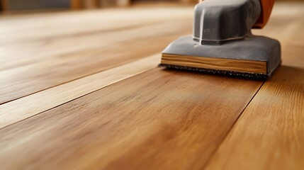 Wood Floor Sanding with Orbital Sander