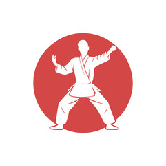 Obraz premium Martial Artist in Karate Pose