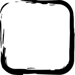 Rounded square brush strokes. Grunge design frames