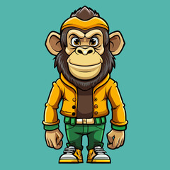 cartoon illustration of a man in a hat