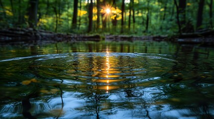 reflection of trees in water