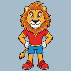 lion cartoon waving