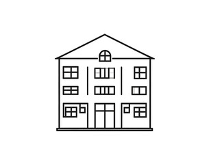 Simple Line Drawing of a Three-Story Building