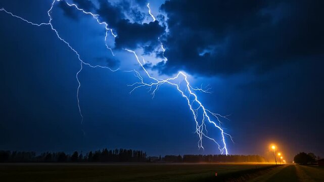 lightning in the rainy season