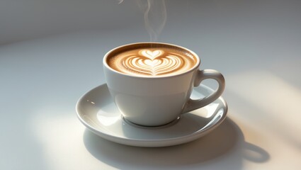 Coffee foam design featuring latte art on white surface