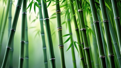 Bamboo and Forest Setting Featuring Bamboo Design and Text Area on a Blurred Background