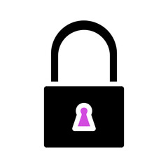 Minimalist symbolic lock, a representation of digital security and protection