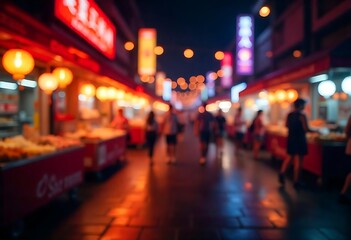 Generative AI captures the vibrant atmosphere of an Asian night market
