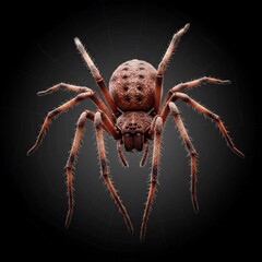 クモ 暗闇で輝く褐色 精細な質感