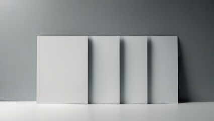 Fototapeta premium Unfilled portrait A4 brochure magazine on variable background featuring white paper fixed on wall
