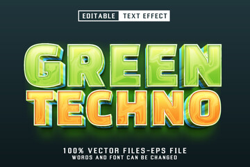 Green Techno 3d text - Editable Text Effect