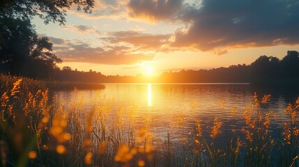sunrise over the river