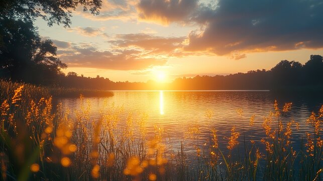 sunrise over the river