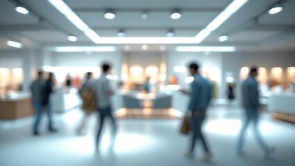 Contemporary blurred bokeh interior design for business and retail environment
