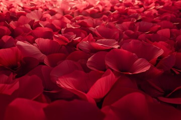 Obraz premium Close-up view of a deep crimson flower petal field.
