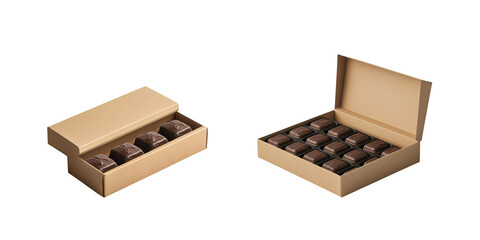 box of chocolates on white