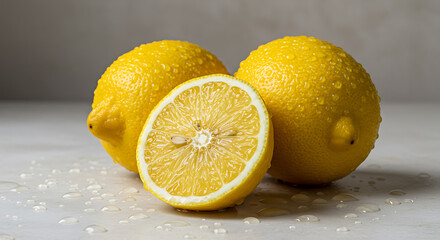 Fresh Lemons Still Life: Citrus Fruit Composition