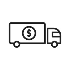 Cash Transfer Vehicle icon vector image. Suitable for mobile apps, web apps and print media.