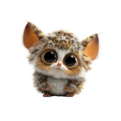 Naklejka premium Adorable 3D Rendered Baby Mouse with Big Eyes