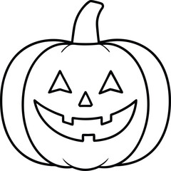 Line Art Carved Pumpkin Jack o Lantern Halloween Design