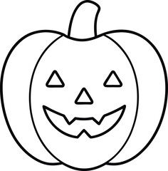 Line Art Carved Pumpkin Jack o Lantern Halloween Design