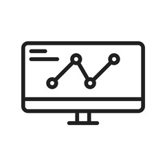 Computer Analytics icon vector image. Suitable for mobile apps, web apps and print media.