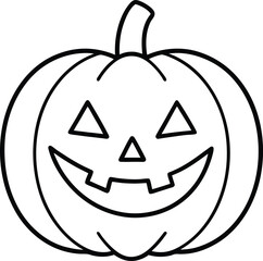 Line Art Carved Pumpkin Halloween Jack o Lantern Design