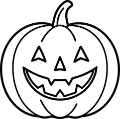 Line Art Carved Pumpkin Halloween Jack o Lantern Design